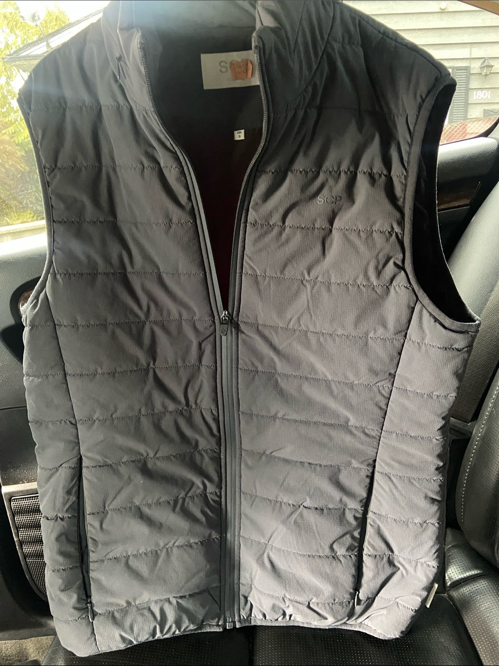 Men's Quilted Black Vest with Full Zip